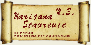Marijana Stavrević vizit kartica